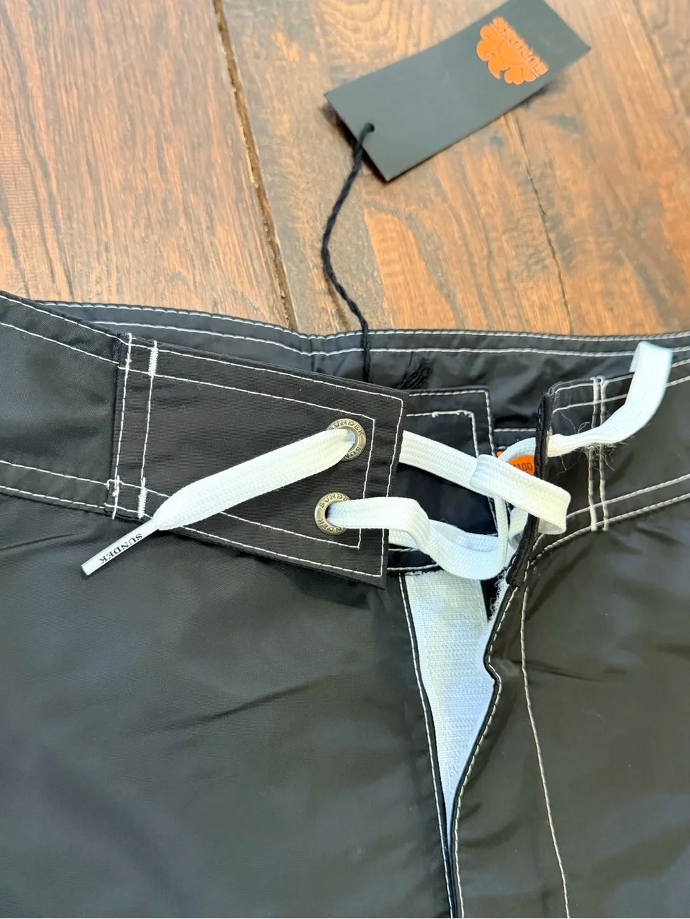 Sundek Black Swim Board Shorts with iconic rainbow new